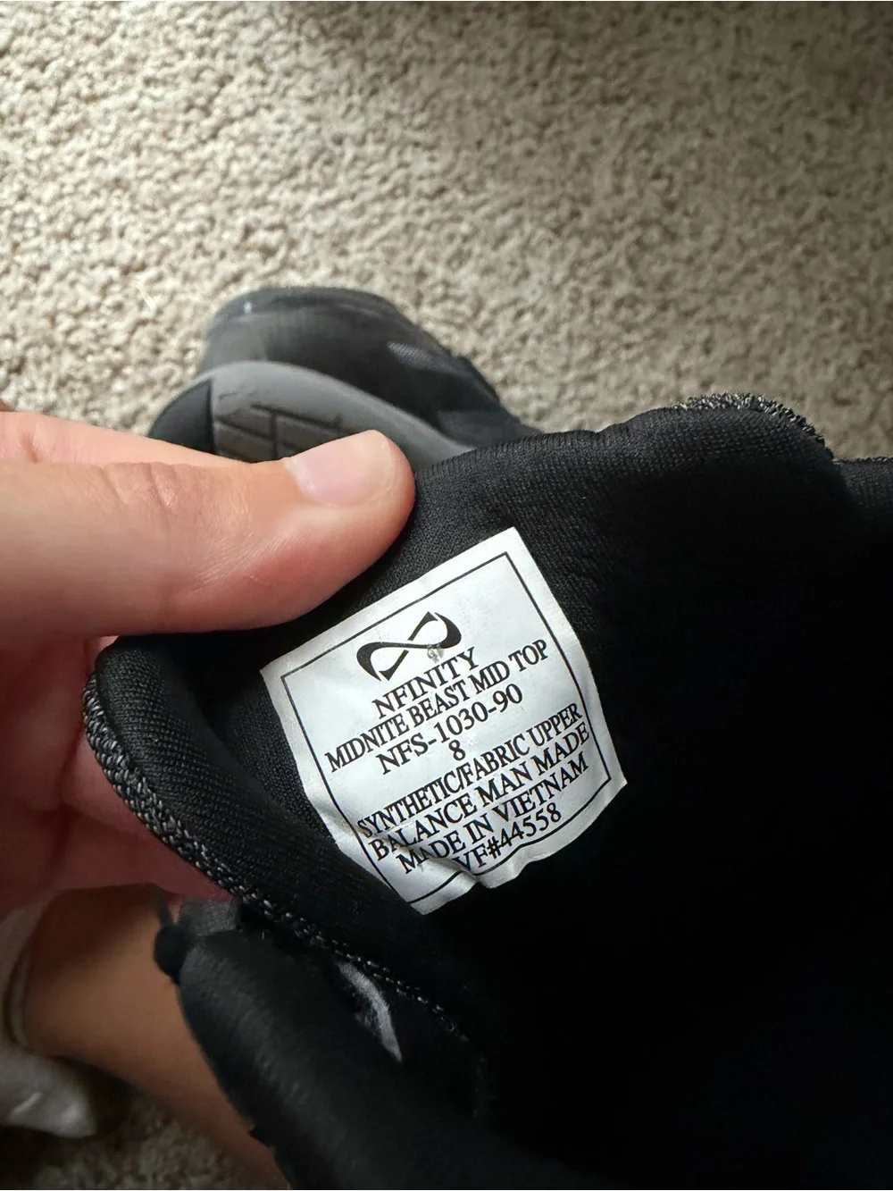 NFINITY Black Mid-Top Athletic Sneakers